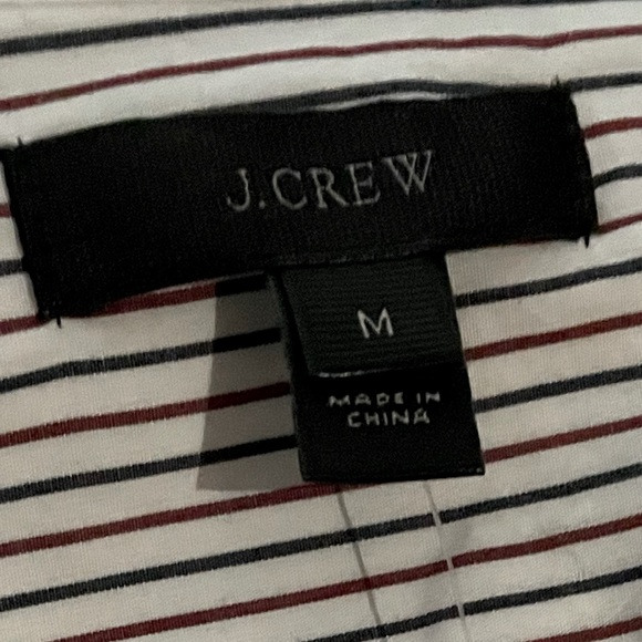 J.CREW The Striped Embellished Blouse NWT Size Medium Burgundy Ink Blue White - Picture 9 of 10